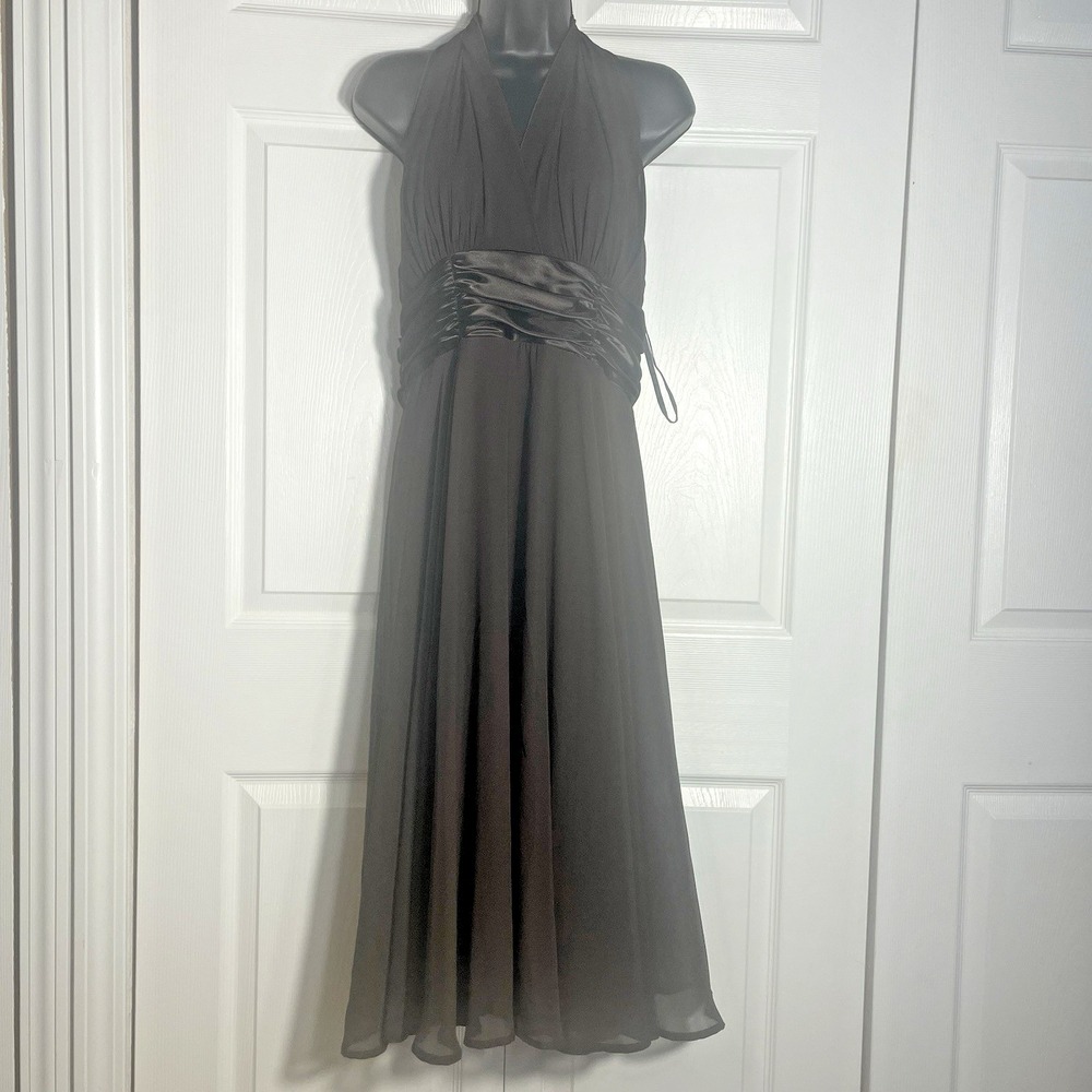 Vintage‎ Y2K Connected Apparel Halter Dress Women 18 Brown Fairycore Whimsigoth